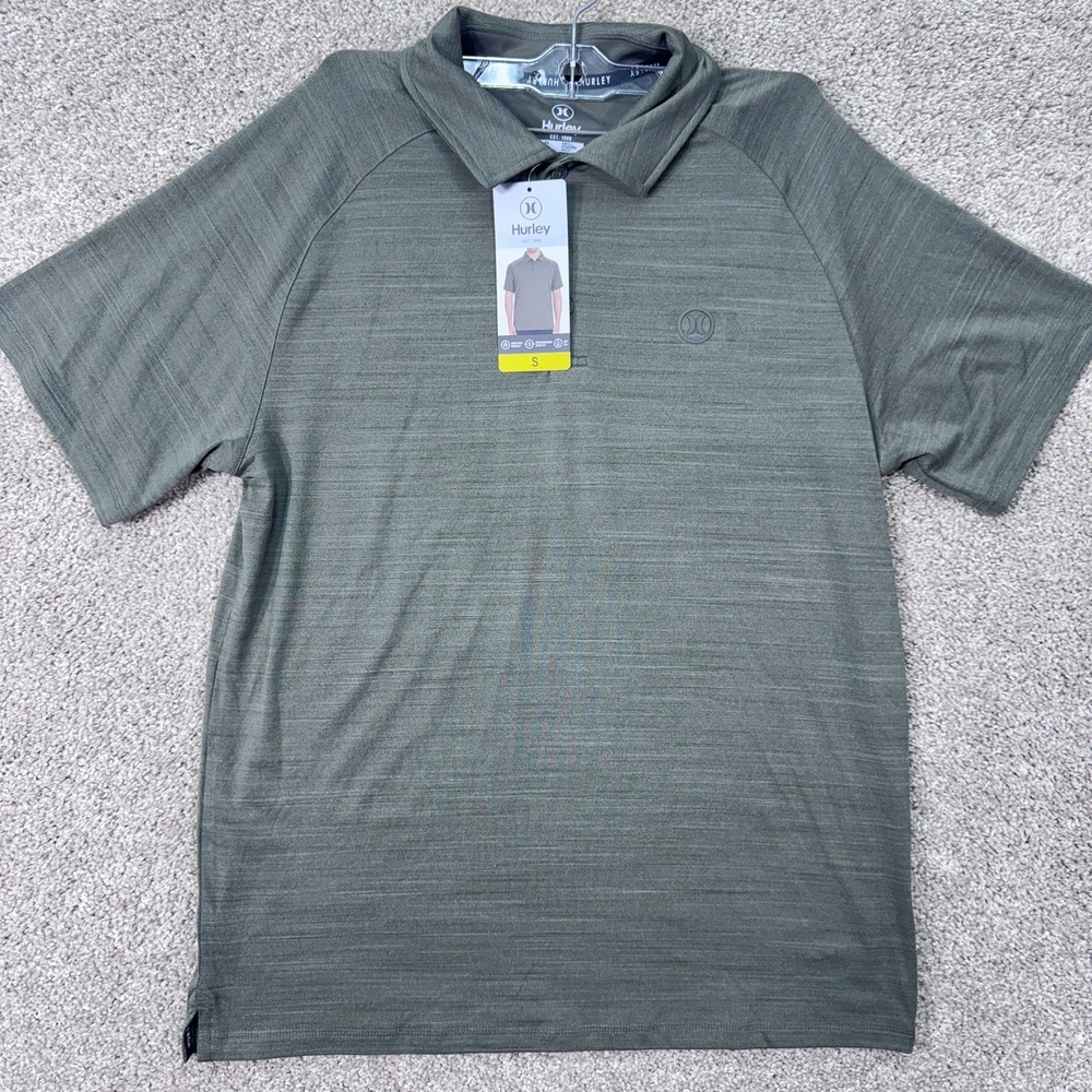 Hurley Performance Polo Mens Small Green Short Sleeve 1858032 NEW